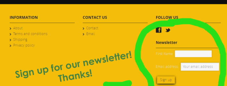 Sign up for our Newsletter! Sign up for our newsletter
